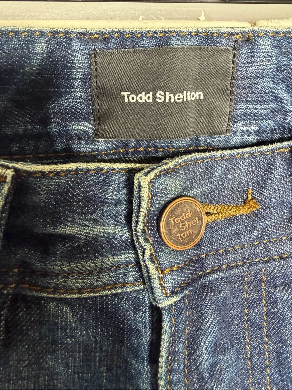 todd shelton men selvage straight jeans size 28x26 blue